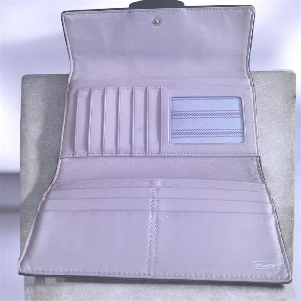 Y2K Coach Penelope Black Glove Leather Trifold Wallet - Picture 4 of 6